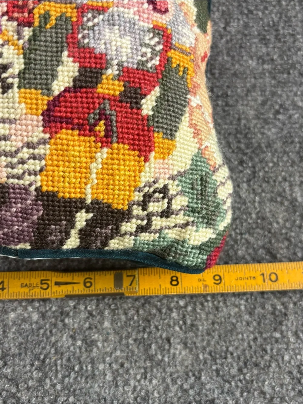 Handcrafted Needlepoint Accent Pillow in Multicolor